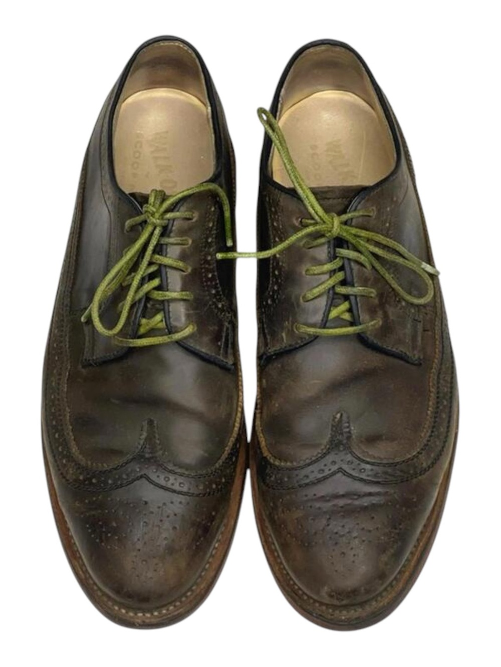 Scoop NYC x Walk Over 𖤐 Oxford Brogues Wingtips 𖤐 Olive Green 𖤐 9.5 𖤐 GQ Mag - Picture 9 of 16